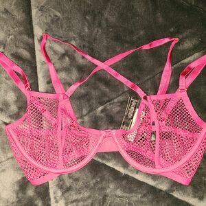 Pink Mesh Women's Bra
